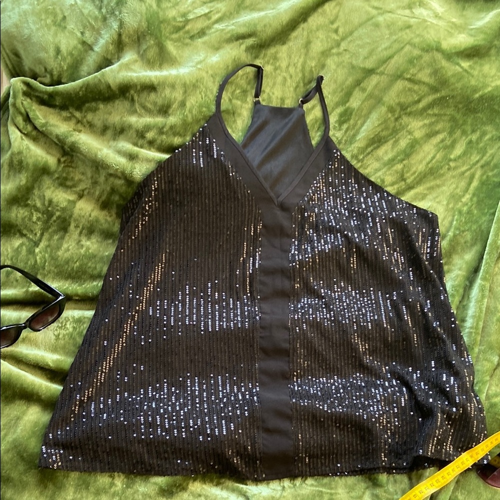 Black Sequin Women's Top